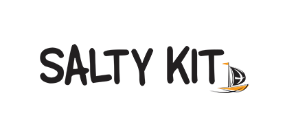an image showing the salty kit logo.  The Salty Kit name and a sail boat that's an orange colour with the Cornish Flag as its sail. 