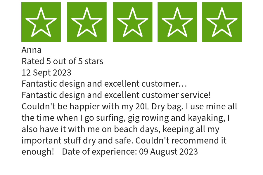 trustpilot review from a kayaker