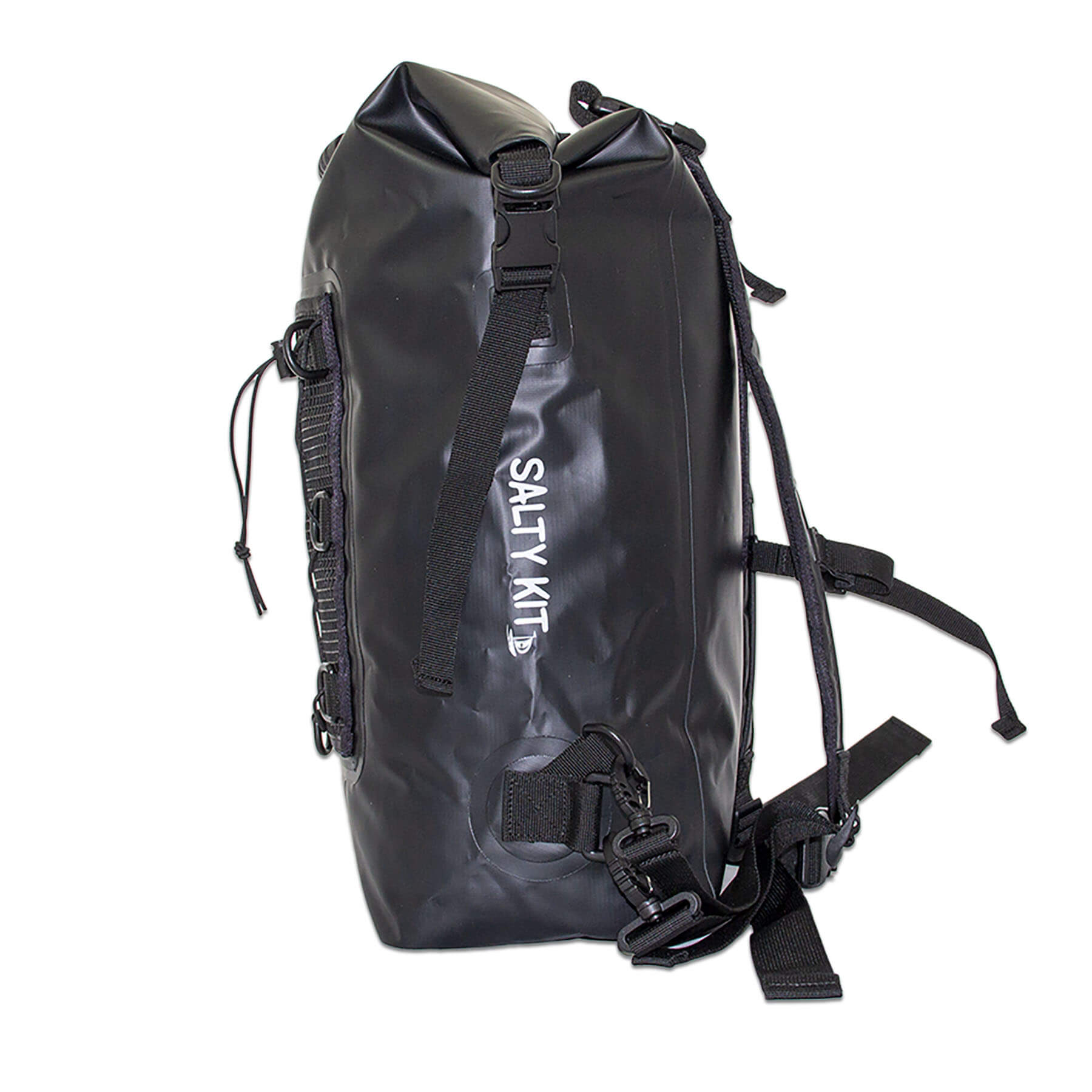 rectangle shape large dry bag by salty kit side view showing front pocket