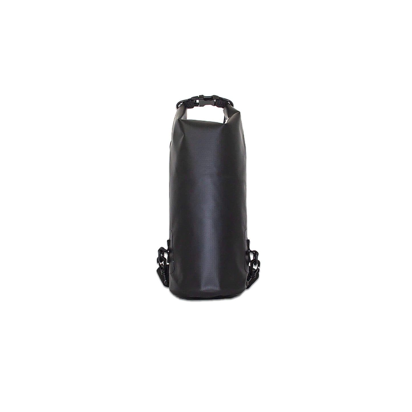 small dry back 5 litres a handy grab size with detachable straps and carabiner in black the view of the front