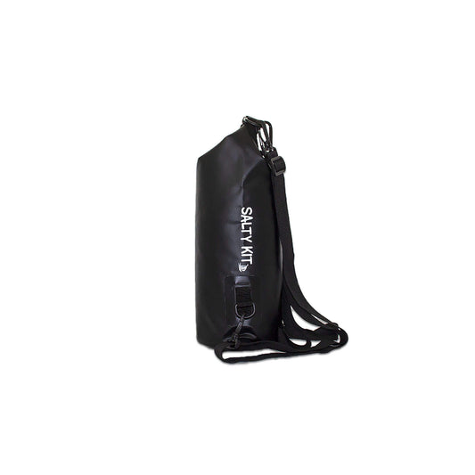 wet dry bag 5 litres a handy grab size with detachable straps and carabiner in black the view of the side