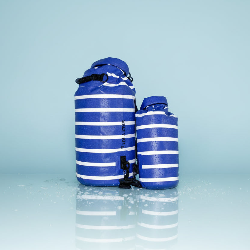 studio shot of nautical look salty kit dry bags 