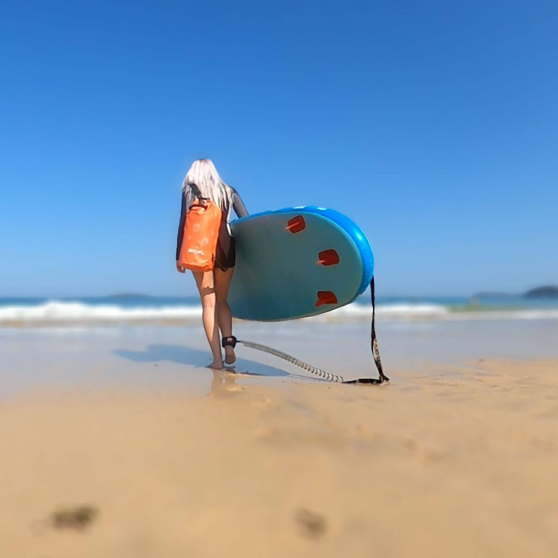 beautiful paddle board bag by Salty Kit in an Orange Strawberry design