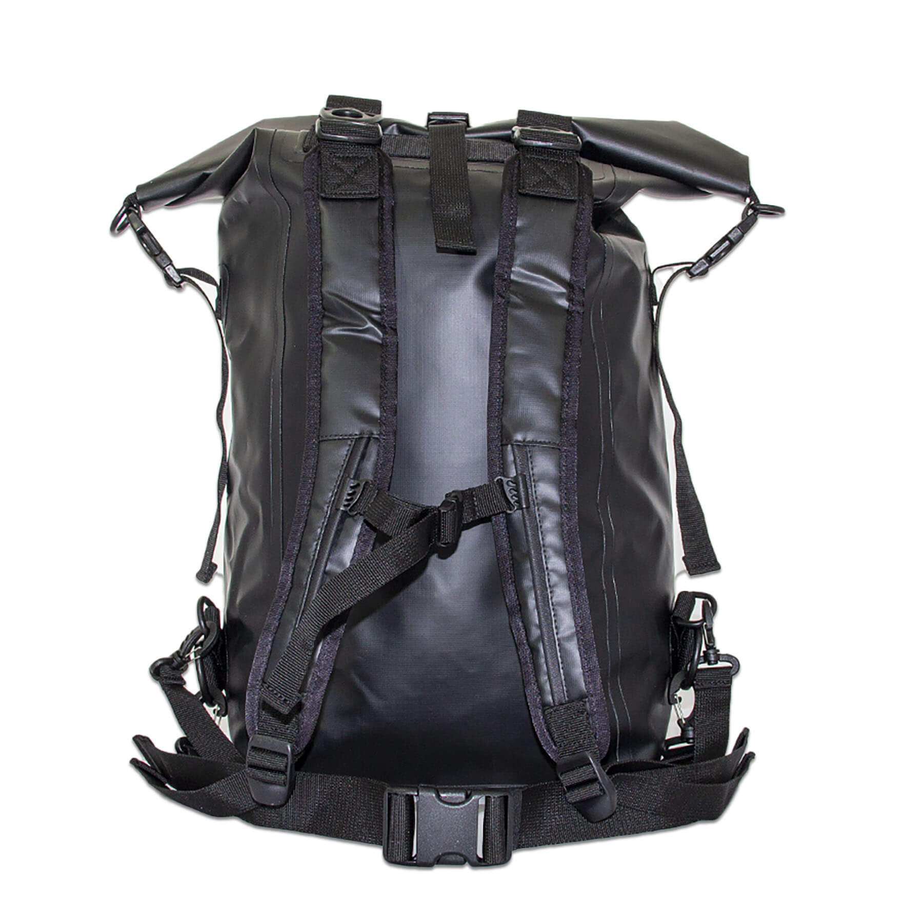 waterproof dry bag backpack 30 litres in black back view