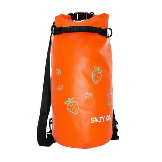 Orange Strawberry Dry Bag Backpack perfect for one person in 20 litres