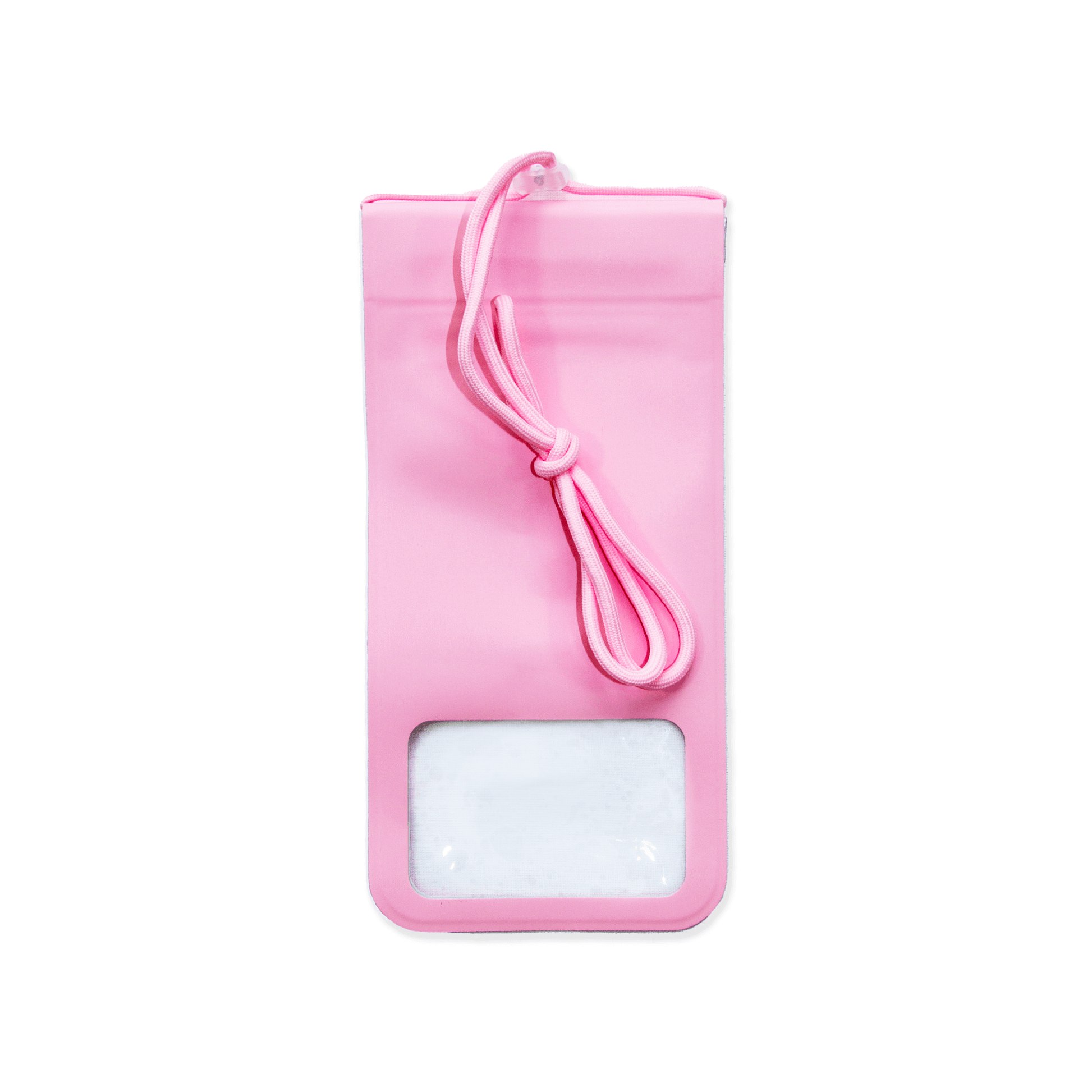 Waterproof phone case for iphone 12 pro. Waterproof phone pouch in light pink with neck strap.